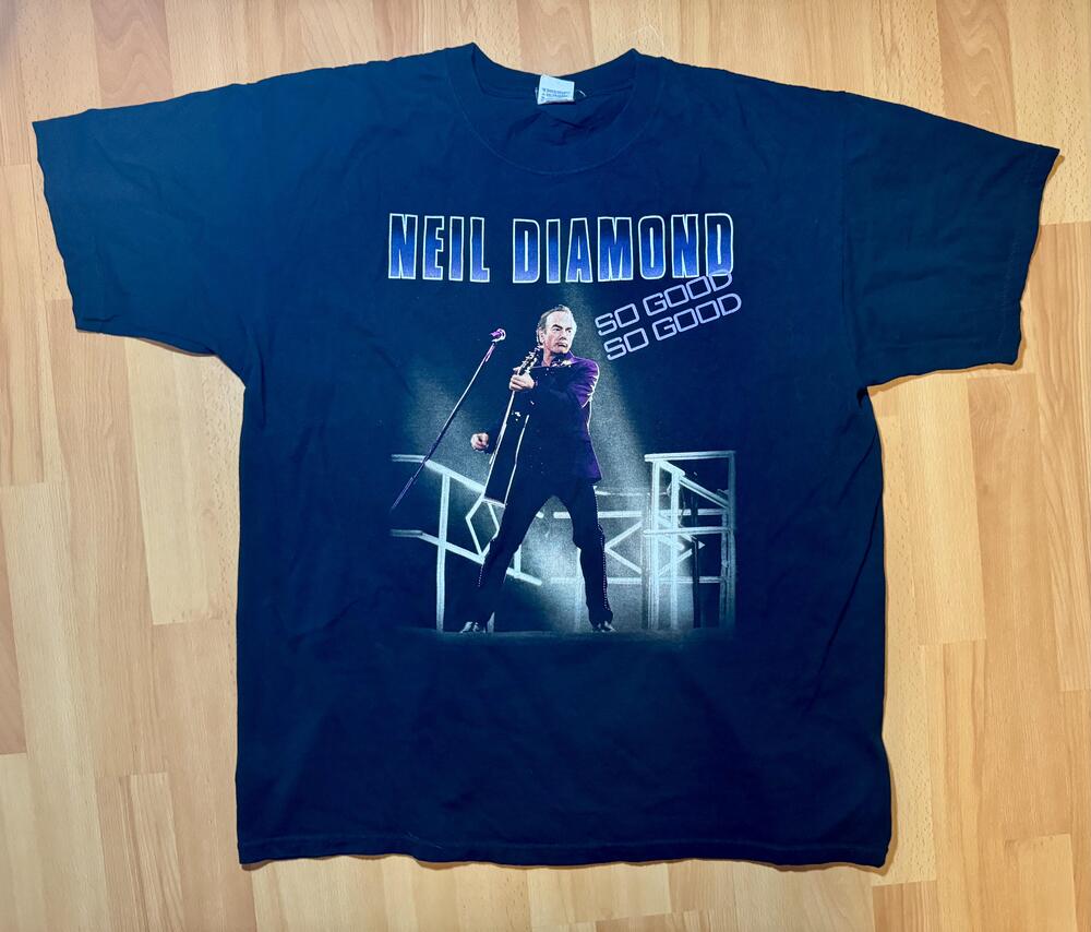Neil Diamond Shirt Mens XL Black 2008 Tour So Good Concert Band Tee Music